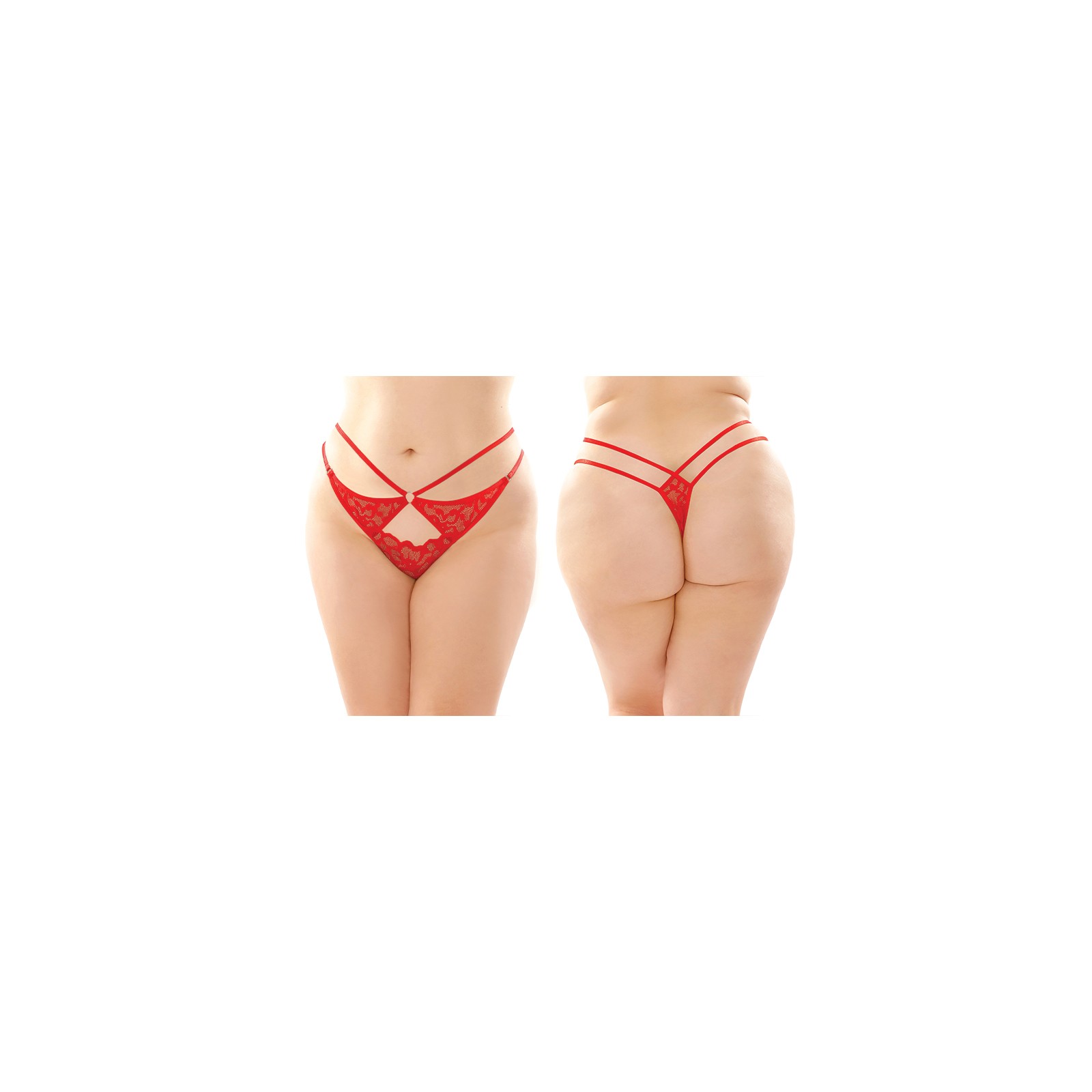 Fantasy Lingerie Jasmine Lace Thong - 6-Pack Red