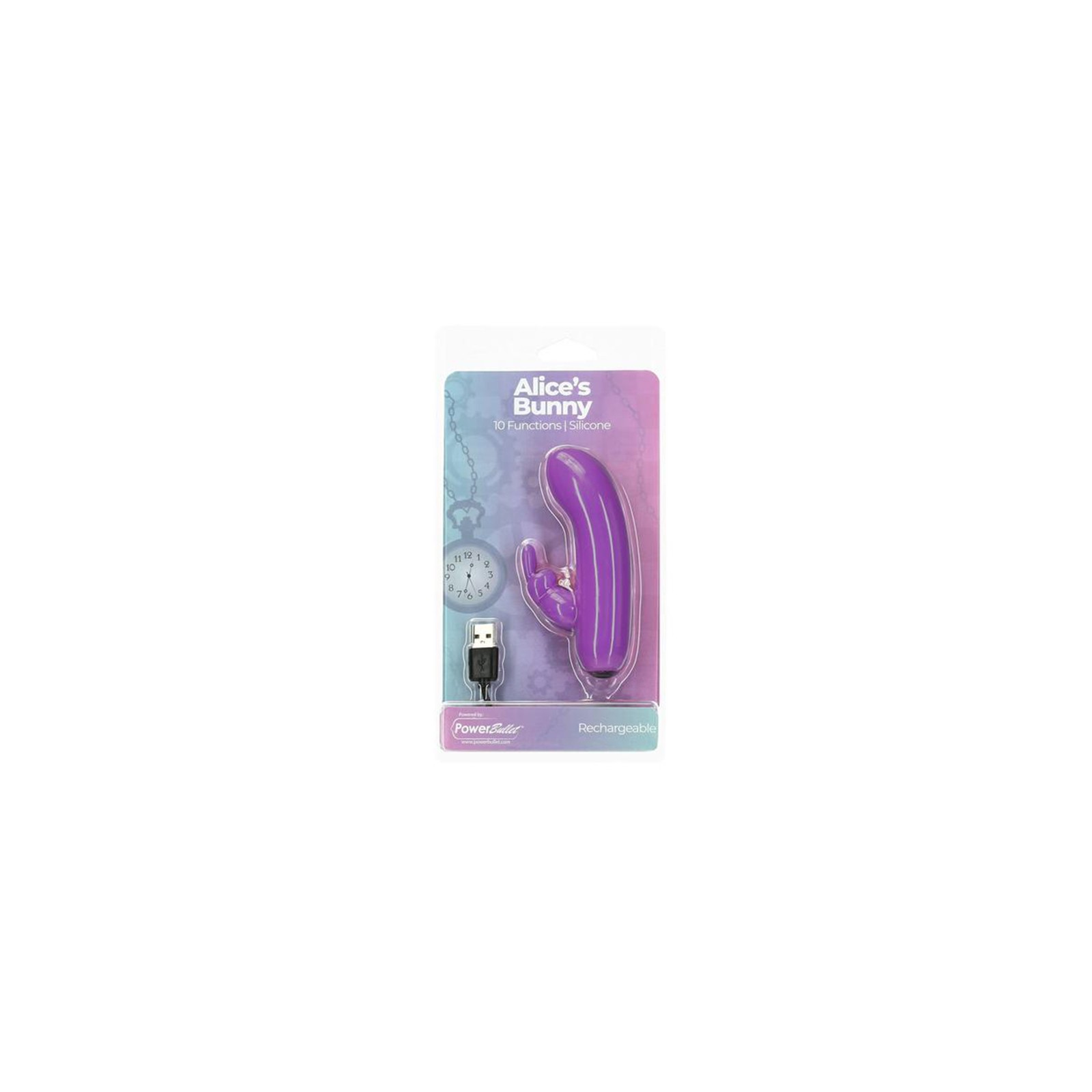 Powerbullet Alice's Bunny Rechargeable Purple Bullet Vibrator