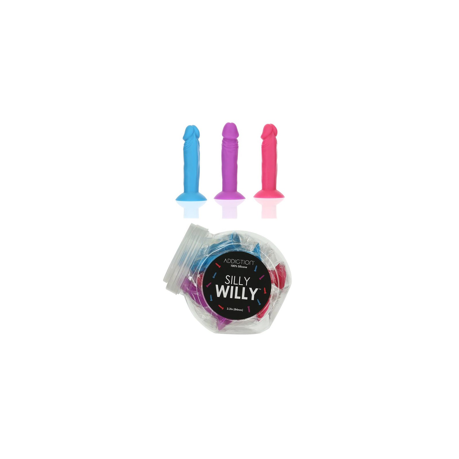 Addiction Silly Willy Silicone Dildo Display