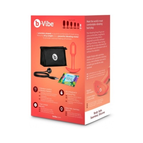 b-Vibe Plug Anal Vibrante Snug 1 Juguete Recargable