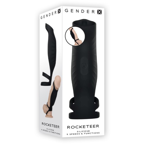 Gender X Rocketeer Rechargeable Triple-Ring Vibrating Sheath Black