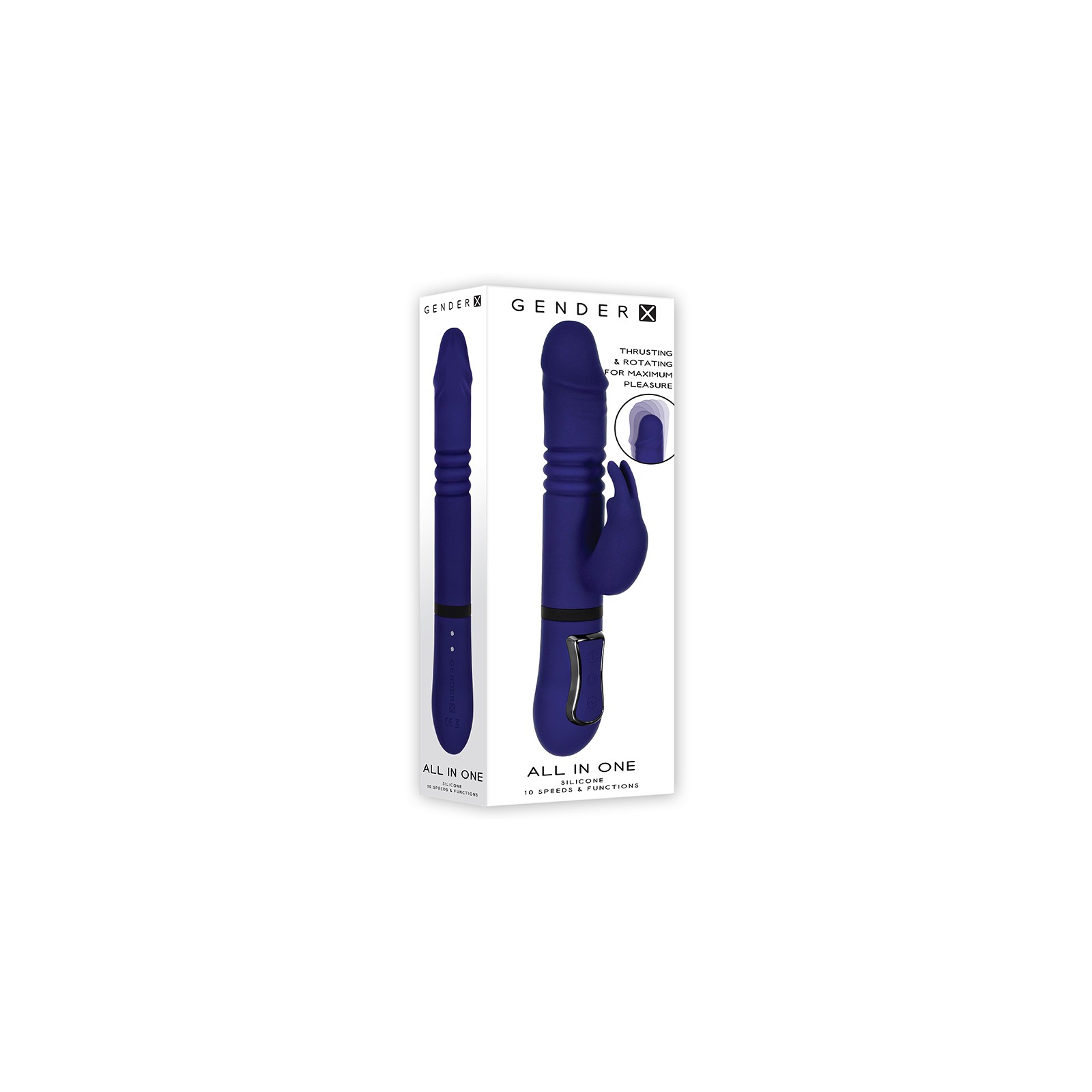 Vibrador Conejito Rotatorio y con Empuje Recargable - Placer Definitivo