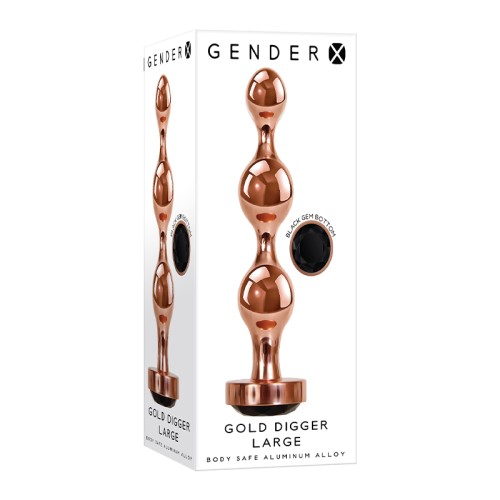 Gender X Gold Digger Beaded Anal Plug Large