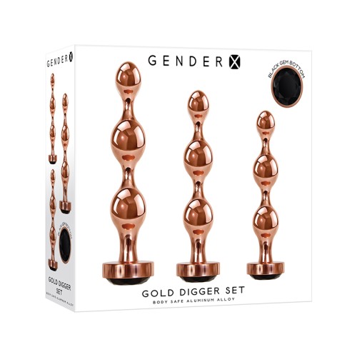 Gender X Gold Digger 3-Piece Anal Plug Set