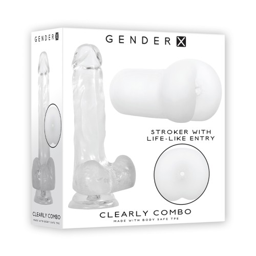 Gender X Clearly Combo Dildo and Stroker Set