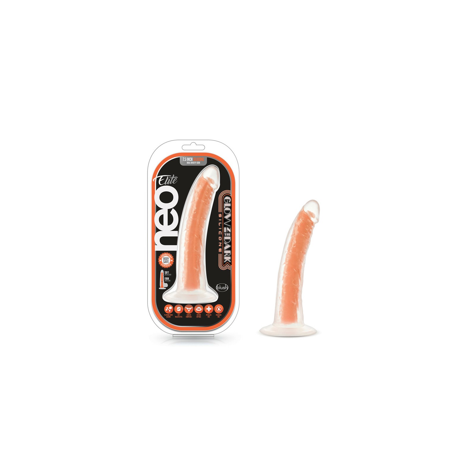 Dildo Doble Densidad Neo Elite Glow in the Dark Viper 7 in.