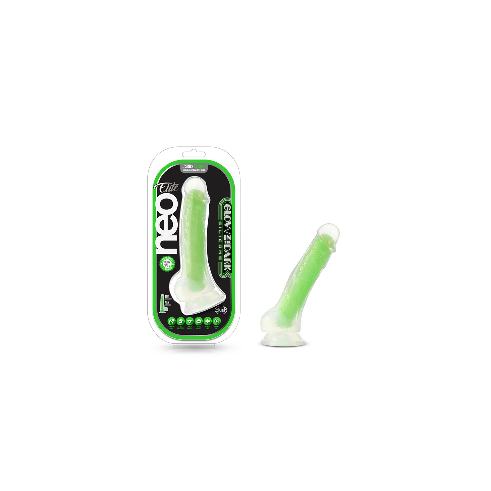 Neo Elite Glow-in-the-Dark Viper Dual-Density Dildo