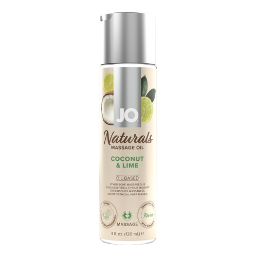 JO Naturals Coconut & Lime Massage Oil for Sensual Touch