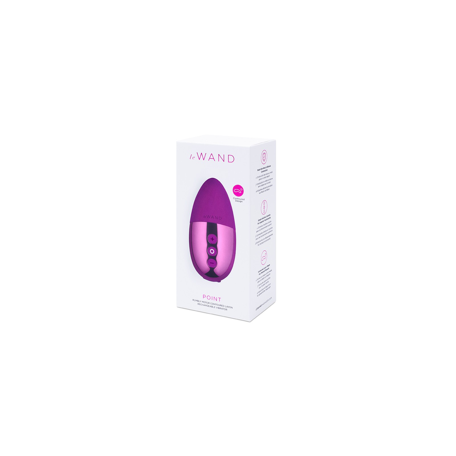 Le Wand Chrome Point Rechargeable Silicone Mini Vibrator Dark Cherry