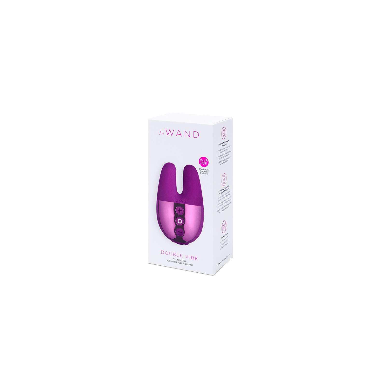 Le Wand Chrome Double Vibe Rechargeable Mini Vibrator Dark Cherry