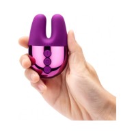 Le Wand Chrome Double Vibe Rechargeable Mini Vibrator Dark Cherry