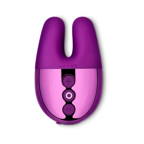 Le Wand Chrome Double Vibe Rechargeable Mini Vibrator Dark Cherry