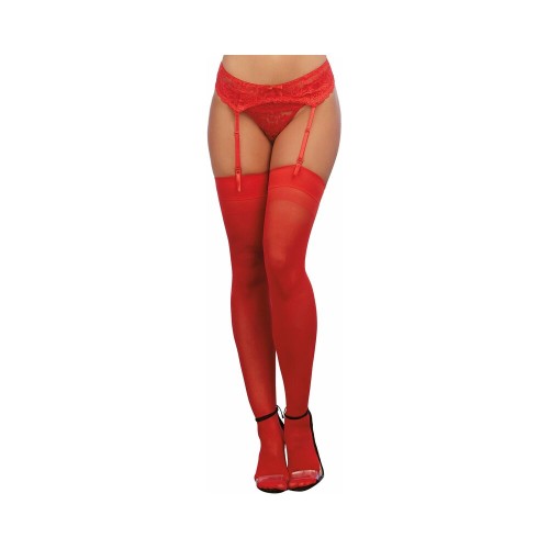 Elegant Sheer Thigh-High Stockings with Back Seam