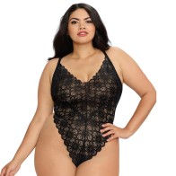 Dreamgirl Conjunto Teddy y Falda Larga Transparente - Negro