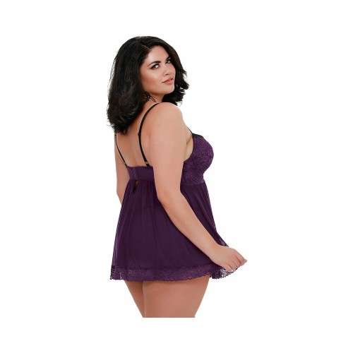 Babydoll de Malla y Encaje Dreamgirl para Mujeres Curvy