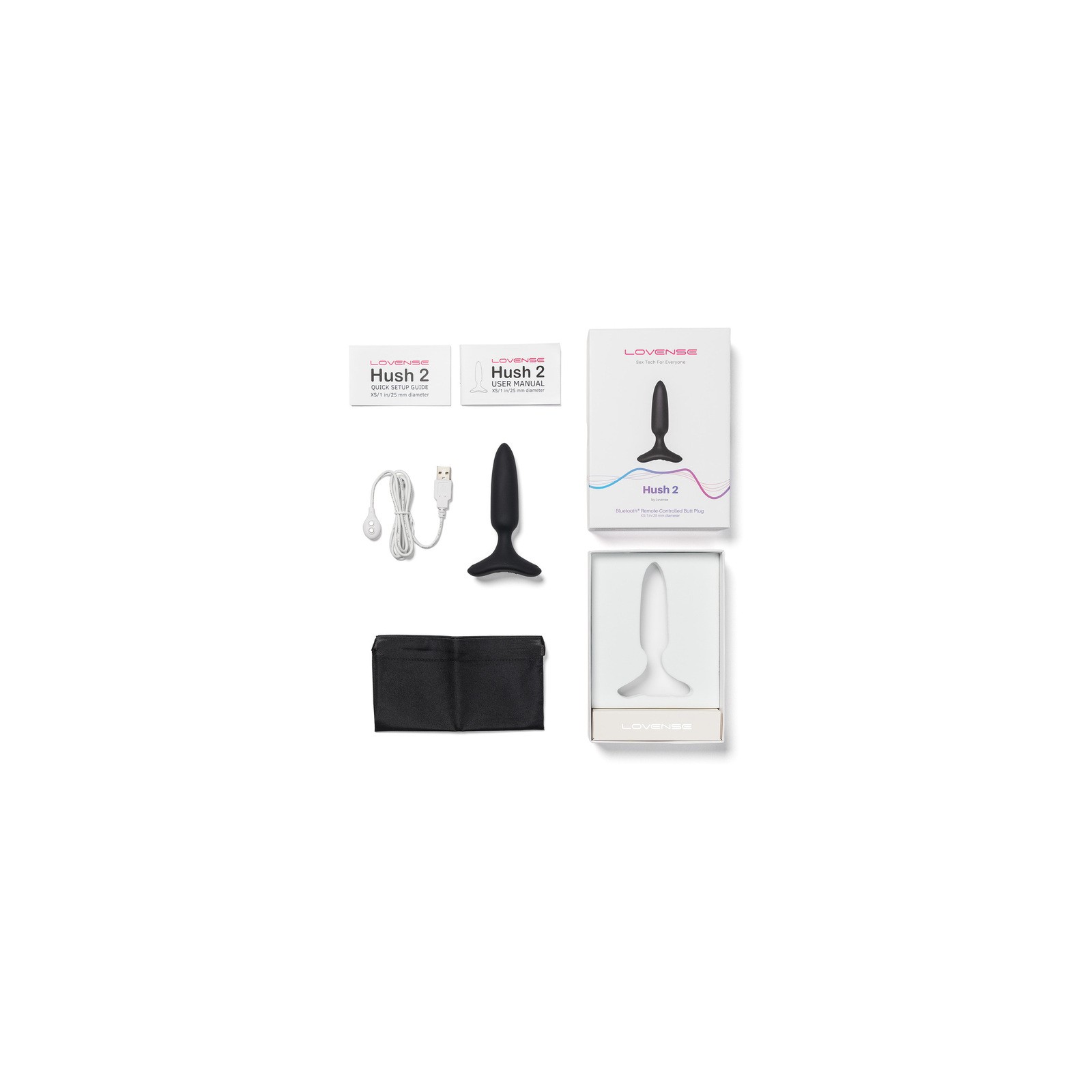 Lovense Hush 2 Bluetooth Remote-Controlled Vibrating Butt Plug XS