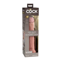 Dildo de Silicona Dual Densidad King Cock Elite 10 in. con Ventosa