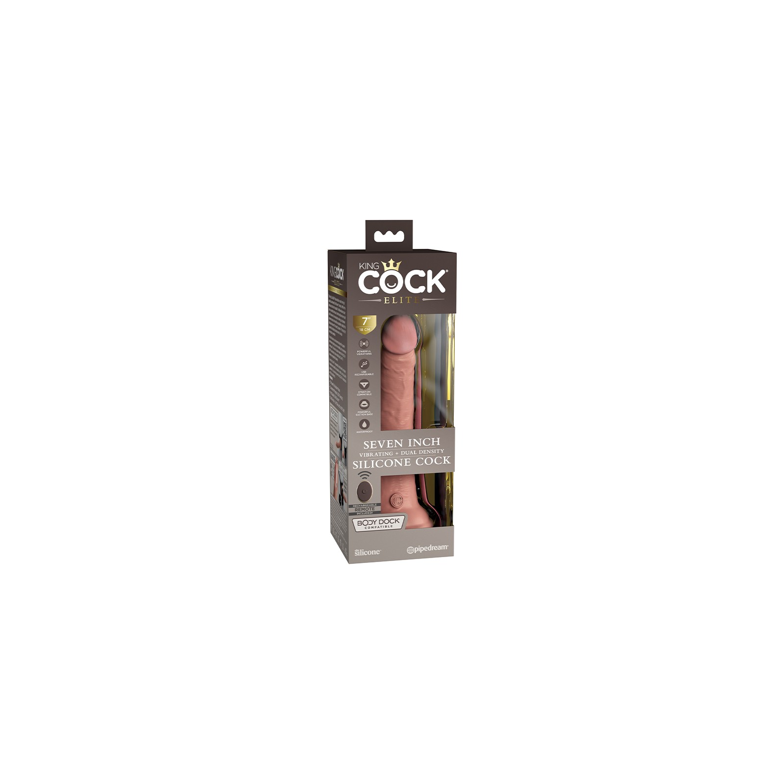 Dildo Realista Vibrador de 7 in. King Cock Elite para Placer Realista