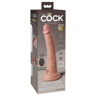 Dildo Realista Vibrador de 7 in. King Cock Elite para Placer Realista