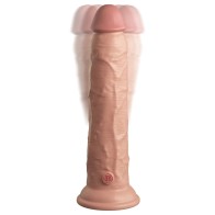 Dildo Vibrante King Cock Elite 9 in. Densidad Dual Beige