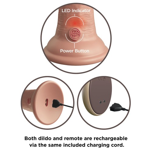 Dildo Vibrante King Cock Elite 9 in. Densidad Dual Beige