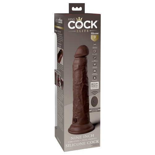 Dildo Realista Vibrante King Cock Elite 9 pulgadas - Marrón