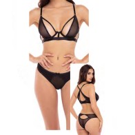 Rene Rofe New In Town Black Bra Set M/L