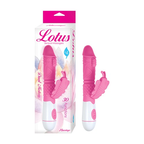 Lotus Sensual Massager Dual Stimulator Pink Silicone