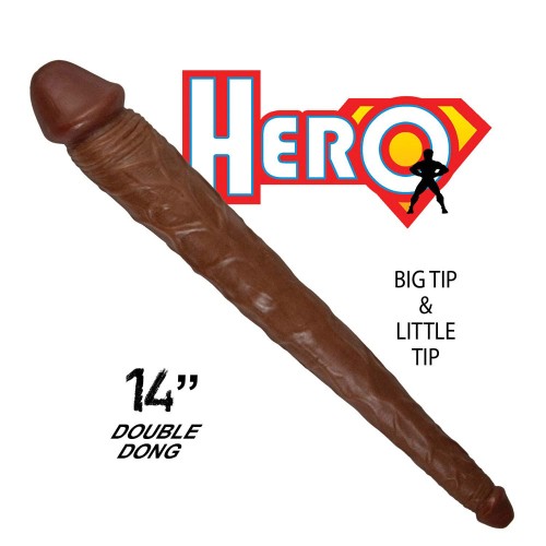 Hero Double Dong Fully Bendable 14 in. Brown