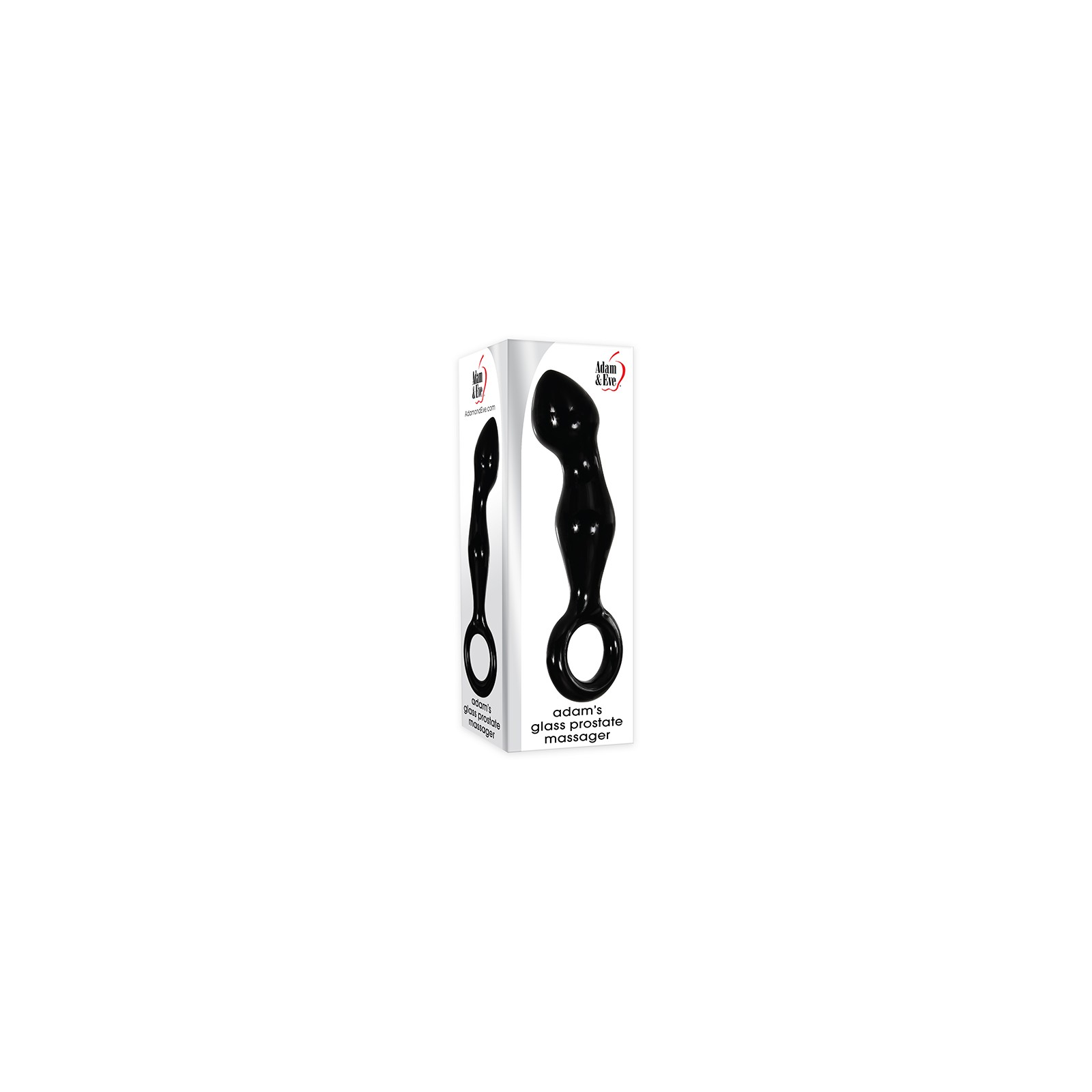 Adam & Eve Glass Prostate Massager in Black