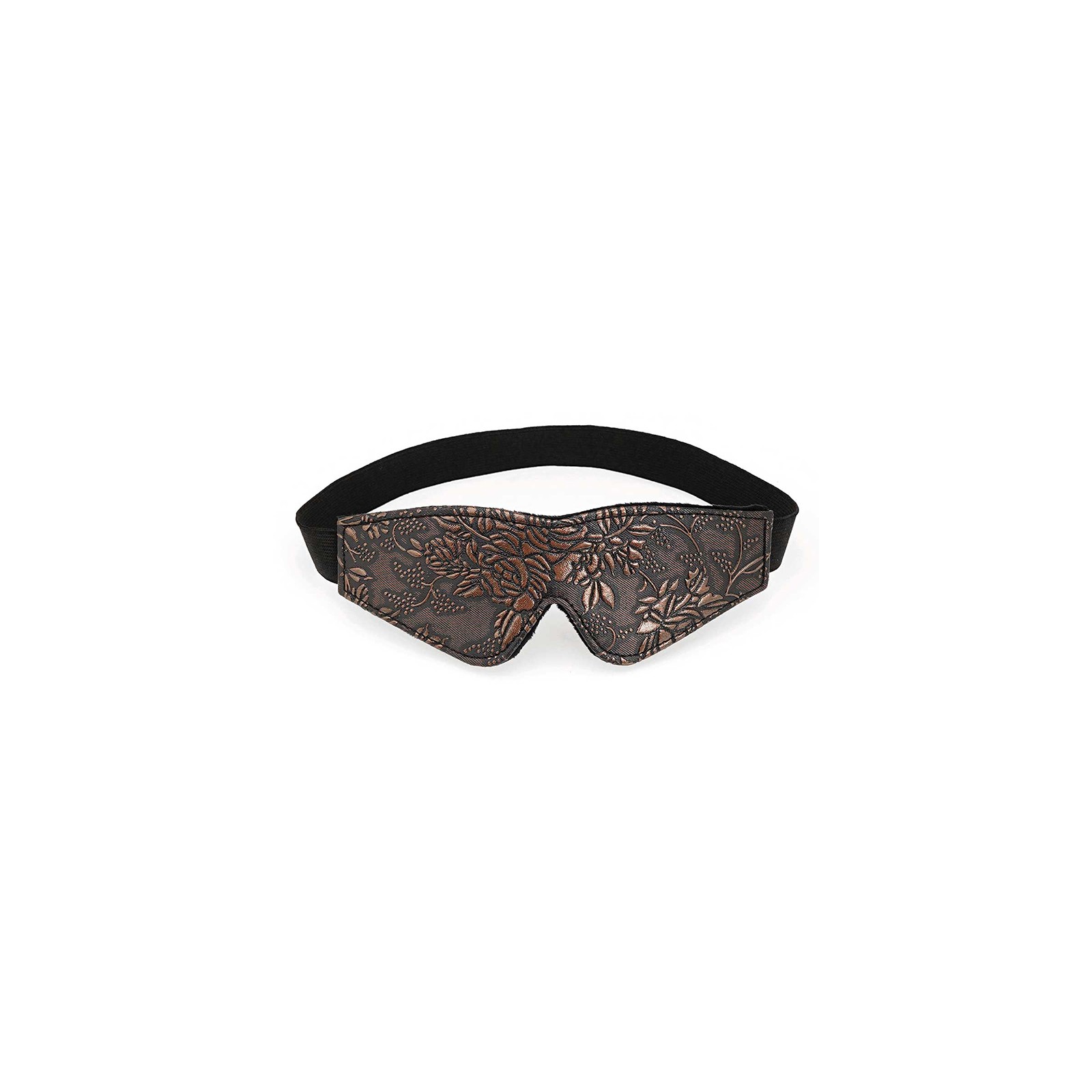 Brown PU Floral Print Blindfold - Total Darkness