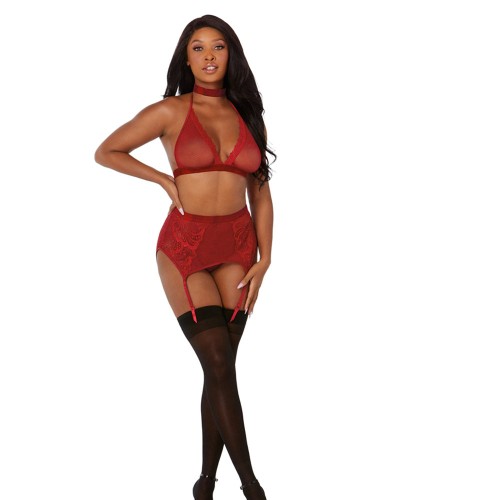 Dreamgirl Fishnet Lace Four-Piece Set