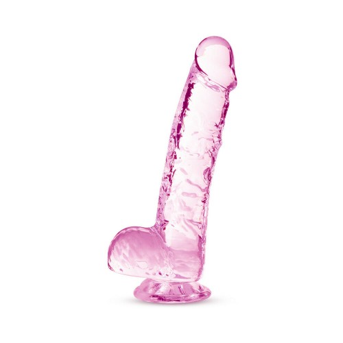 Dildo Crystalline de 6" con Bolas Naturalmente Tuyos Rosa