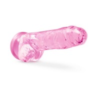 Naturally Yours Dildo Crystalline de 8 pulgadas con Testículos Rosa