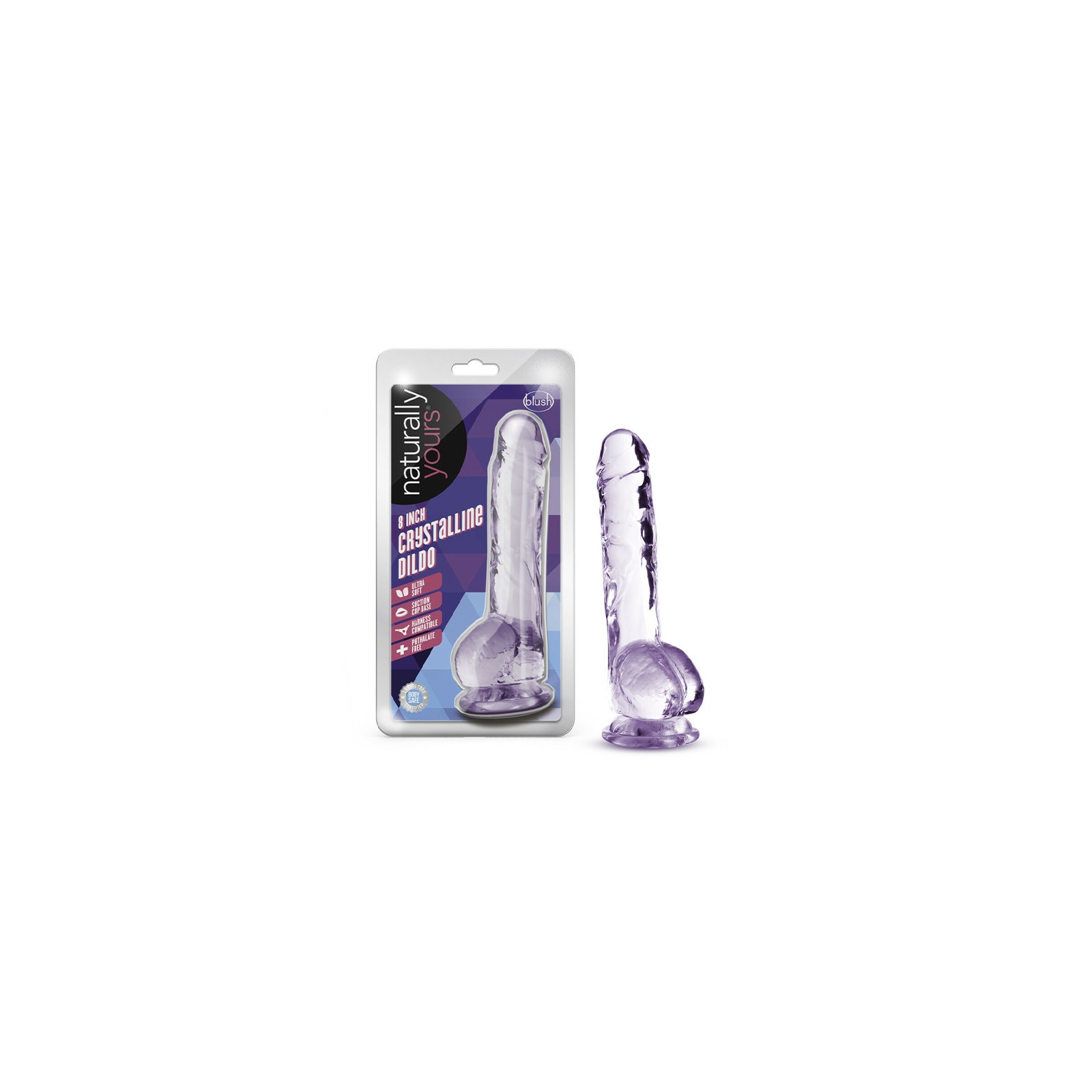 Naturally Yours Crystalline 8 in. Dildo Amethyst