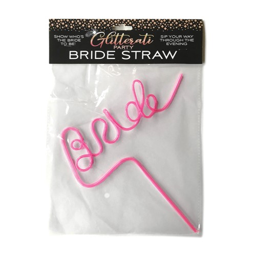 Glitterati Party Bride Drink Straw Pink