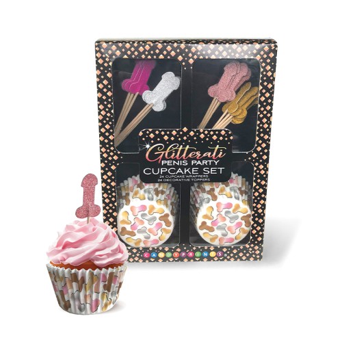 Set de Cupcakes de Fiesta Glitterati con Forma de Pene