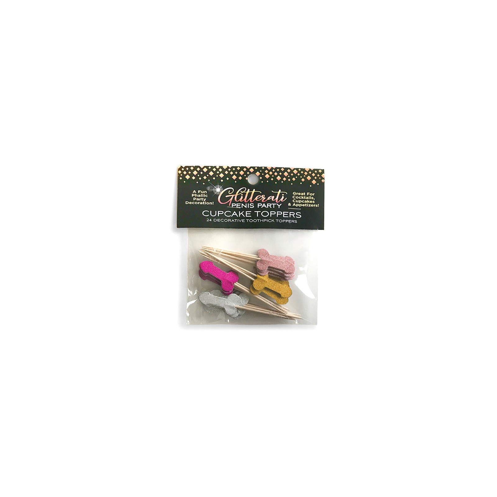 Glitterati Penis Party Topper Toothpicks - 24-Pack