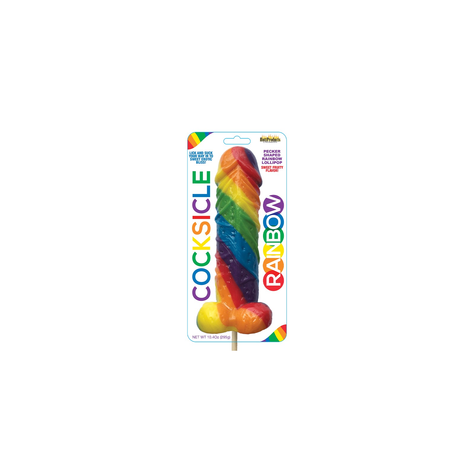 Rainbow Cocksicle Pecker Shaped Lollipop