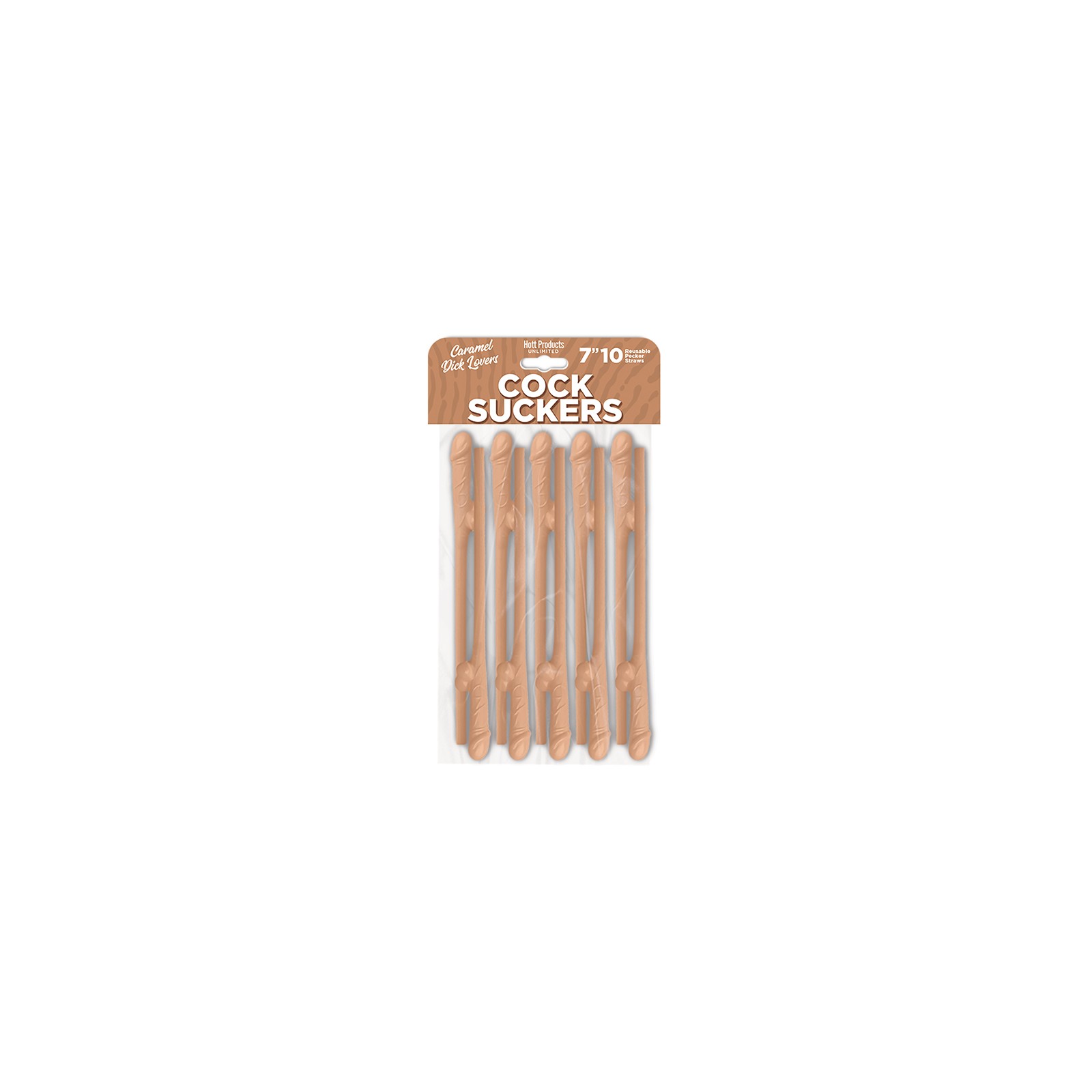 10-Pack Caramel Pecker Straws