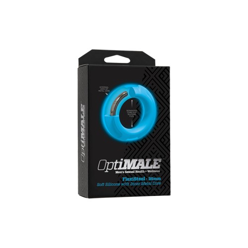 OptiMALE FlexiSteel Cock Ring Blue - Enhance Your Pleasure