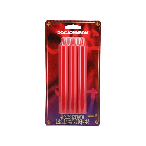 Japanese Drip Candles Red 3-Pack