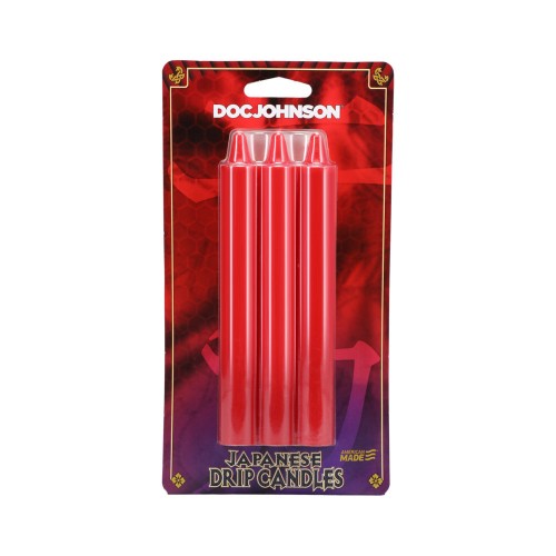 Japanese Drip Candles Red 3-Pack