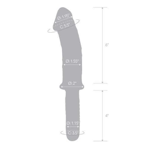 Glas Dildo de Vidrio Realista de 11 in. de Doble Punta - Placer Definitivo