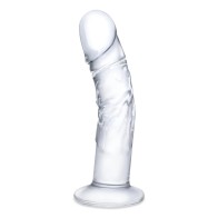 Glas Curved Realistic Glass Dildo 7 in. with Veins