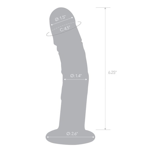 Glas Curved Realistic Glass Dildo 7 in. with Veins