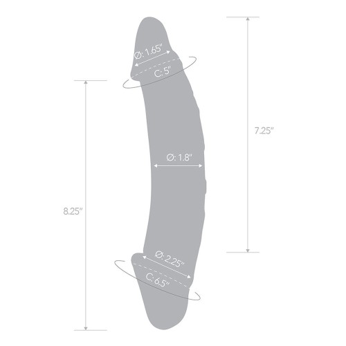 Dildo Doble de Vidrio Realista 10.5 in. - Herramienta de Placer Definitivo