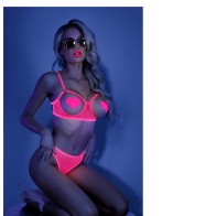 Conjunto de Bra y Panty Crotchless Glow Sweet Escape