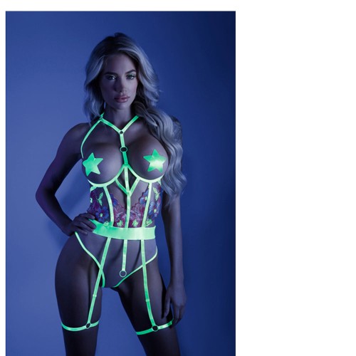 Glow In A Trance Crotchless Teddy