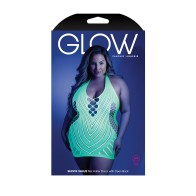 Vestido Halter Glow Shock Fantasy Lingerie Verde Neon Talla Queen